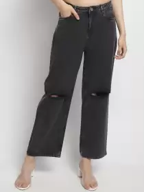 Women Slash Knee Jeans