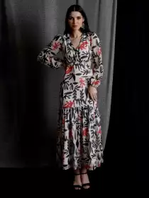 Printed Chiffon Maxi Dress