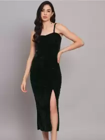 Velvet Sheath Midi Dress