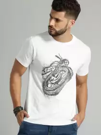 Printed Round Neck Pure Cotton T-shirt