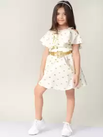 Girls Printed Fit and Flare Dress