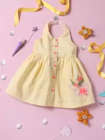 Girls Checked Fit and Flare Dress