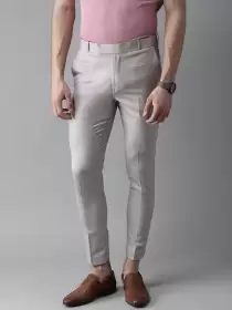 Men Smart Tapered Fit Trousers