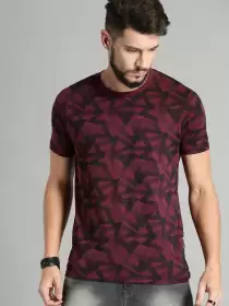 Men All Over Print Cotton Pure Cotton T-shirt