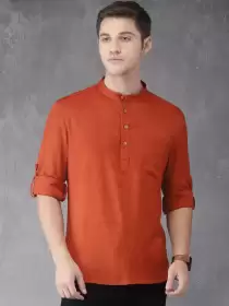Men Solid Straight Kurta
