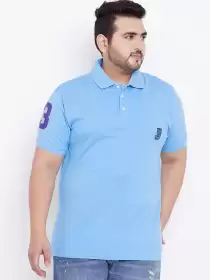 Plus Size Solid Polo Collar Pure Cotton T-shirt