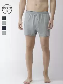 Men Pack of 5 Solid Boxers