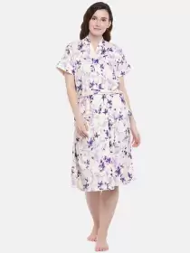 Women Printed Bath Robe