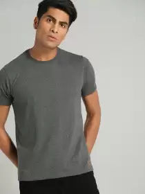 Men Solid Round Neck T-shirt