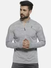 Solid Mandarin Collar T-shirt