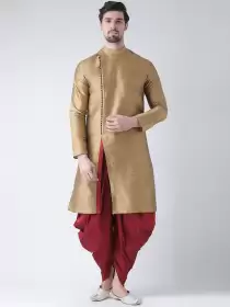 Men Self Design Kurta with Patiala
