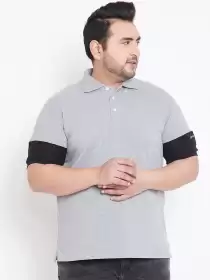 Plus Size Bio Finish Polo Collar Pure Cotton T-shirt