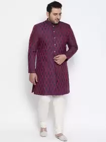 Men PLUS Printed Sherwani Set