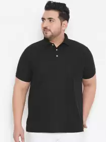 Plus Size Bio Finish Polo Collar T-shirt