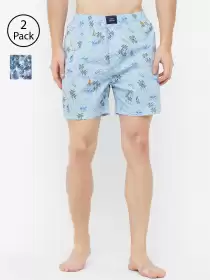Men Pack of 2 Printed Pure Cotton Boxers
