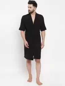 Men Solid Bath Robe