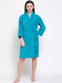 Women Solid Bath Robe - image 3