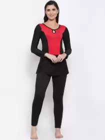 Women Colourblocked Single Piece Long Swimwear