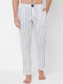 Men Striped Pure Cotton Lounge Pants