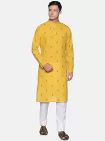 Men Woven Design Kurta
