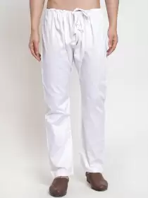 Men Solid Relaxed-Fit Cotton Pyjama - image 3