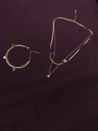PALMONAS Starry Gold-Plated Necklace & Bracelet Set