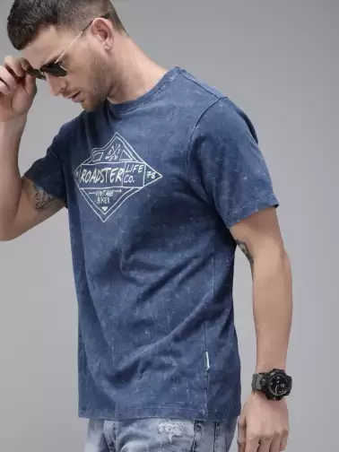 Men Printed Round Neck Pure Cotton T-shirt - image 2