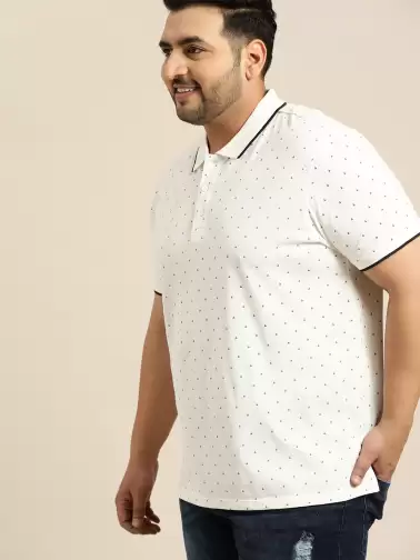 Plus Size Printed Polo Collar T-shirt - image 2