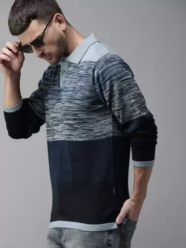 Colourblocked Polo Collar T-shirt - image 2