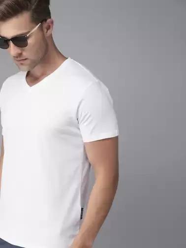 Solid V-Neck T-shirt - image 2