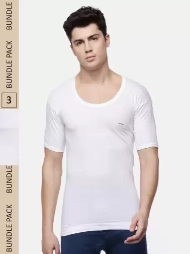 Men Pack Of 3 Innerwear Vests - image 2
