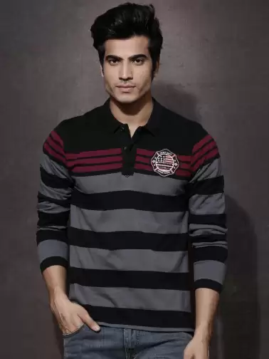 Striped Polo Pure Cotton T-shirt - image 2