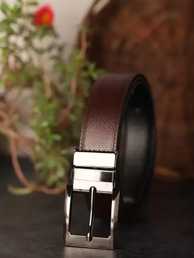 Men Reversible Textured Belt - image 2