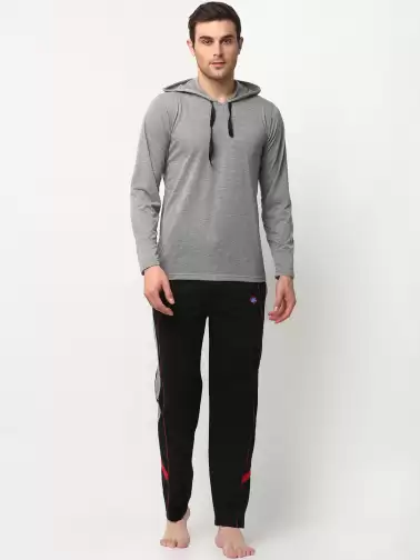 Men Solid Night Suit - image 2