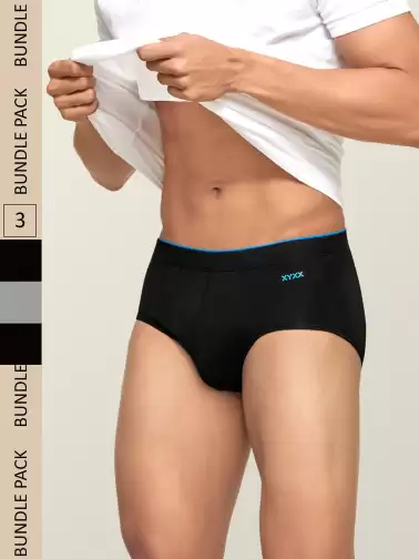 Men Pack Of 3 Solid IntelliSoft Antimicrobial Basic Briefs - image 2