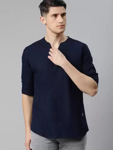 Men Pure Cotton Indigo Kurta - image 2