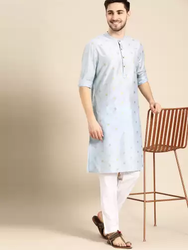 Men Printed Kurta with Pyjamas - image 2