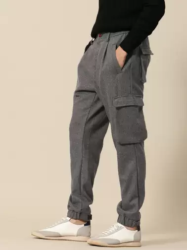 Men Liberal Fit Pleated Cargos - image 2