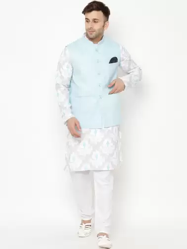 Men Printed Kurta with Pyjamas - image 2