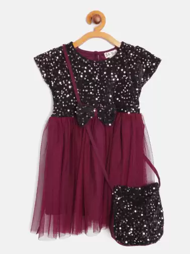 Girls Sequinned Dress & Bag - image 2