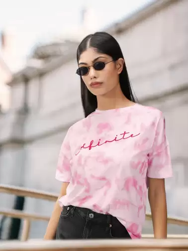 Women Tie and Dye Boxy Pure Cotton T-shirt - image 2