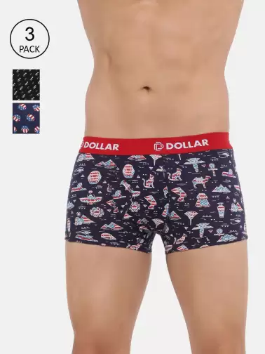 Men Pack of 3 Assorted Pure Cotton Trunks - image 2