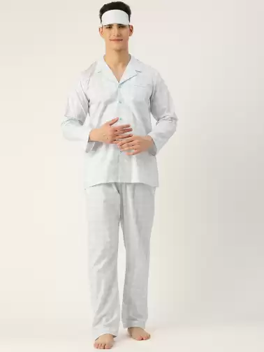 Men Pyjama Set & Sleeping Mask - image 2