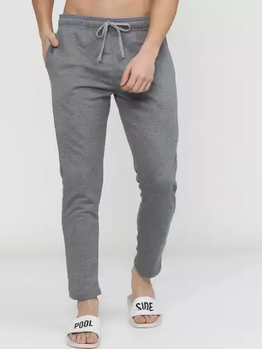 Men Grey Solid Track Pants - image 2