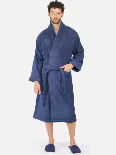 Men Bath Robe With Slippers - image 3
