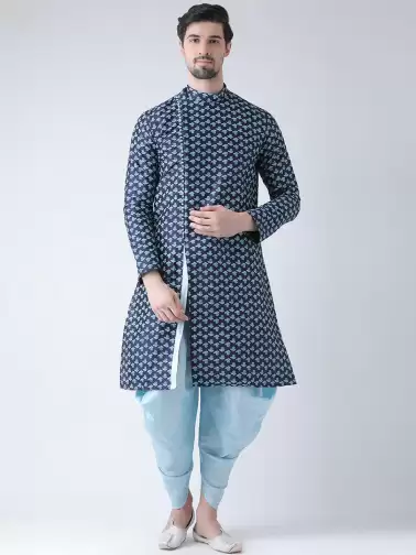 Men Printed Kurta with Patiala - image 2