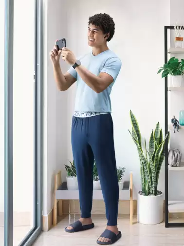 Men Solid Lounge Pants - image 2