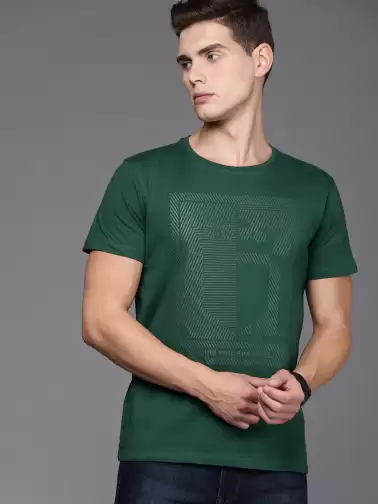 Men Logo Print Cotton T-shirt - image 2