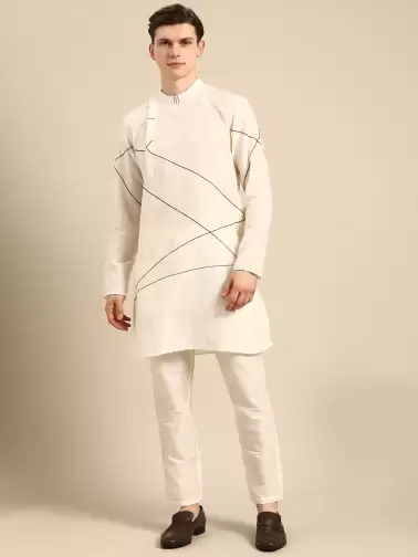 Men Embroidered Kurta with Trousers - image 2