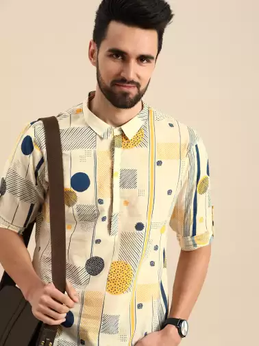 Men Geometric Printed Kurta - image 2